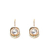 Contemporary bright crystal drop earrings in sterling silver with 18 carat rose gold plating