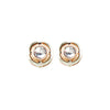 Contemporary bright crystal stud earrings in sterling silver with 18 carat rose gold plating