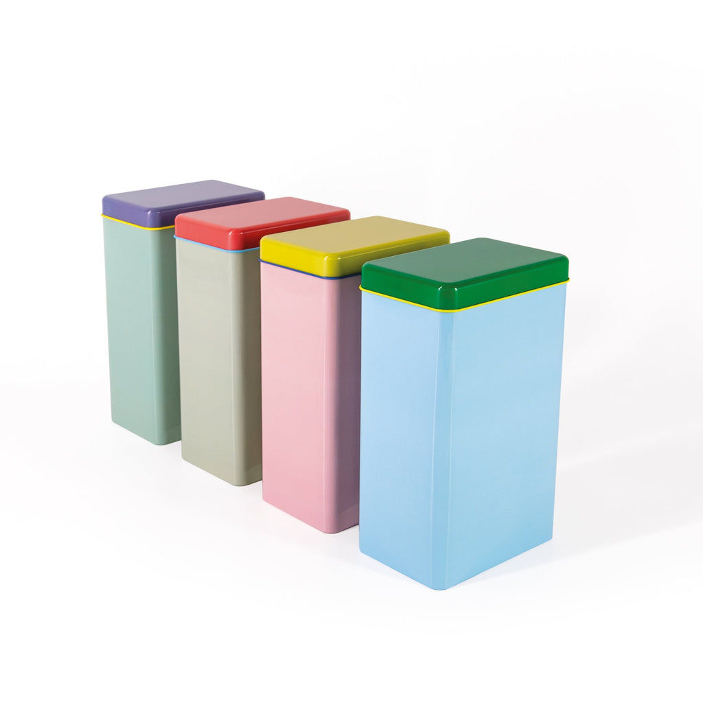 Set of 4 coloured tins