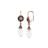 Crystal Drop Earrings with 18ct rose gold plating over sterling silver  lever back hook