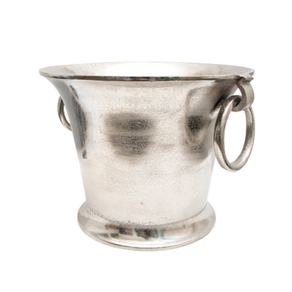 Silver Champagne Ice Bucket with Ring Handles