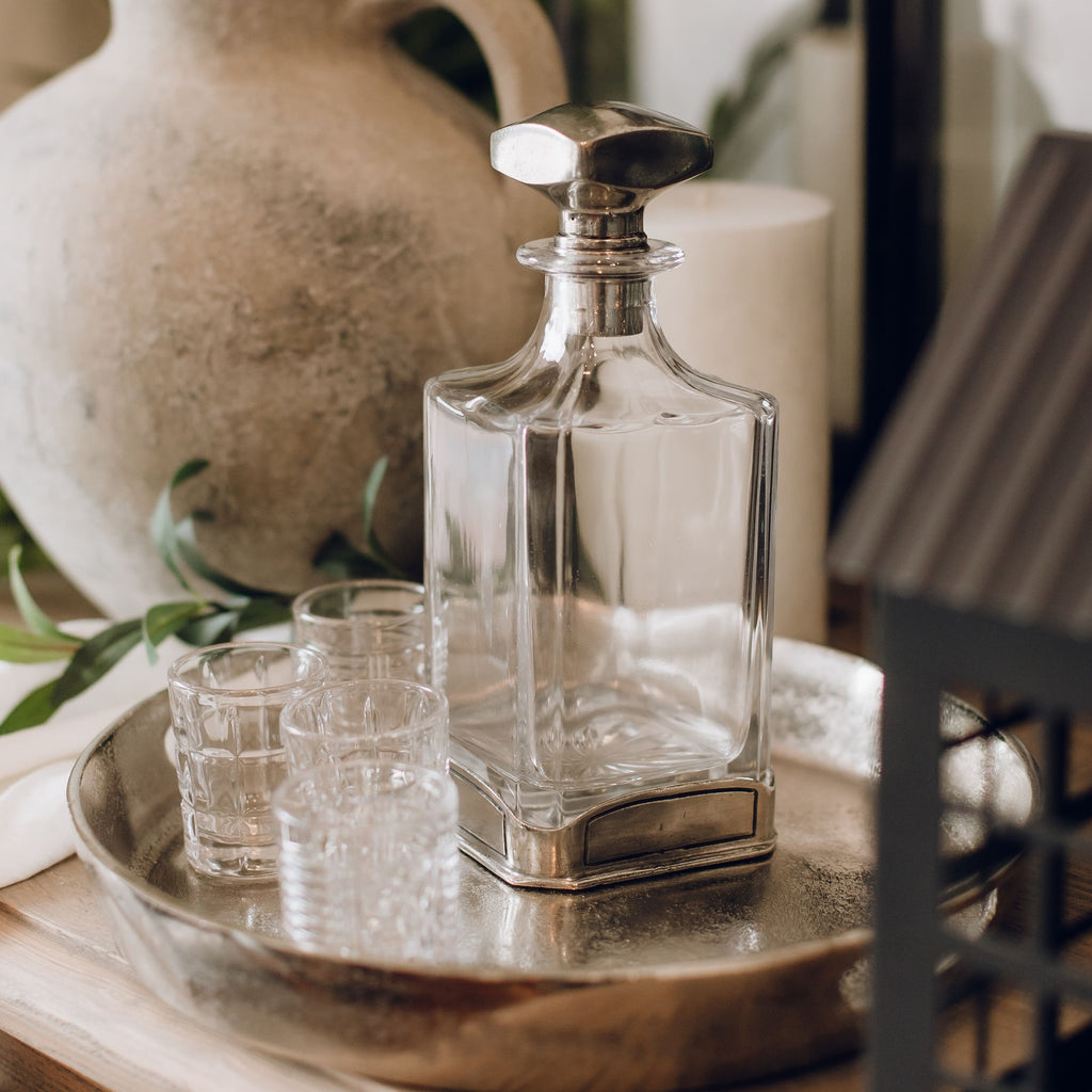 Glass and Pewter Decanter