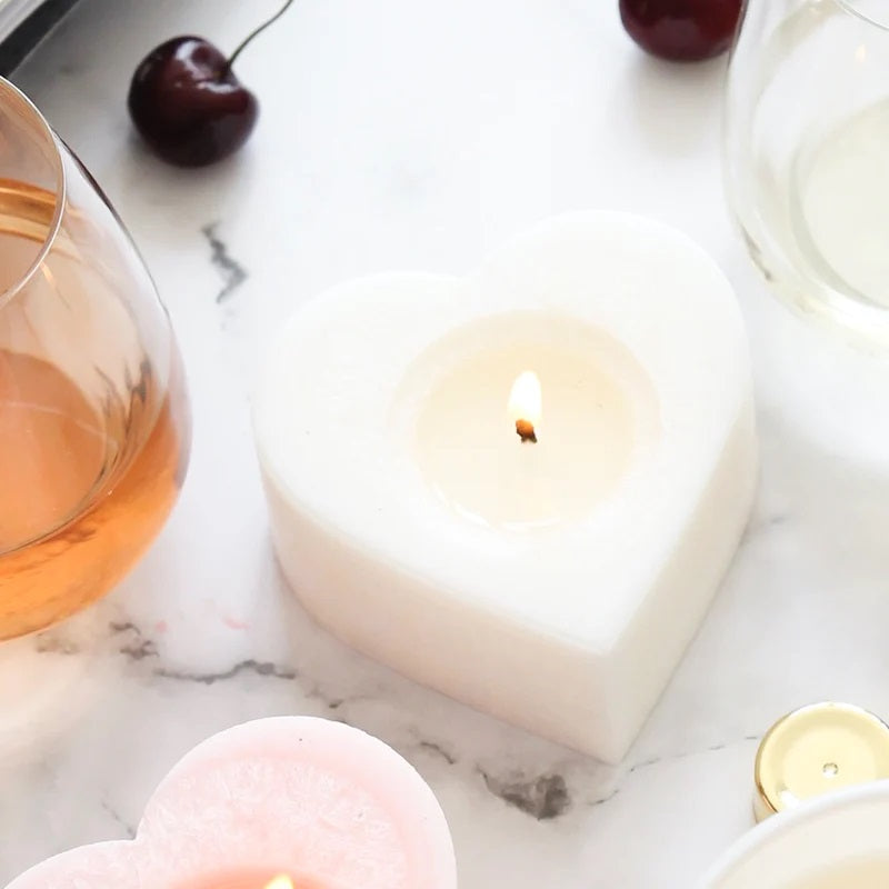 Heart Candle White