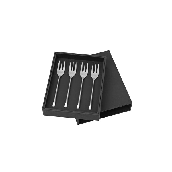 Sletten satin silver stainless steel cake forks set of four