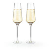 Set 2 Viski Angled Crystal Champagne Flutes