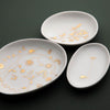 Set of 3 porcelain dishes with gold flowers