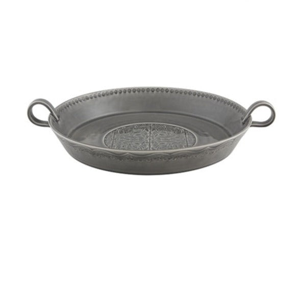 Rua Nova anthracite salad bowl with handles