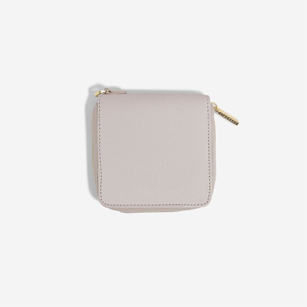 Taupe coloured travel jewellery wallet