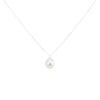 White pearl pendant on silver chain