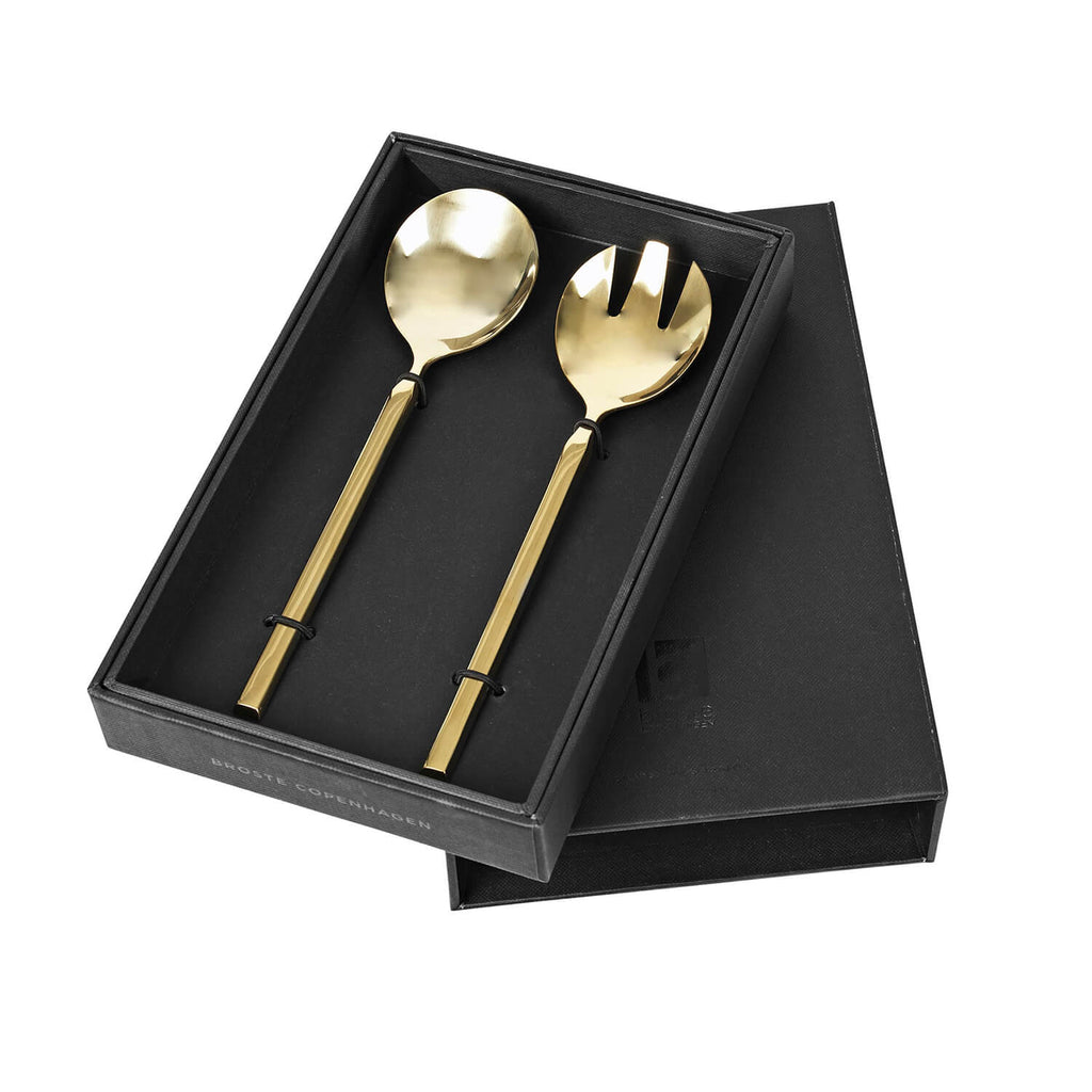 Broste Tvis gold salad servers